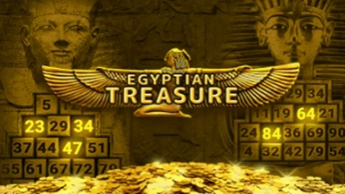 Egyptian Treasure স্লট গেমের একটি দৃশ্য যেখানে প্রাচীন মিশরীয় প্রতীক দেখা যাচ্ছে।